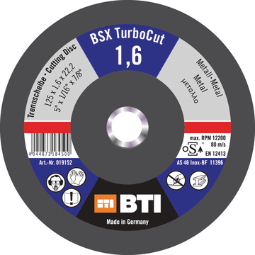 Trennscheibe BSX TurboCut Metall Ø 125 x 1,6 mm